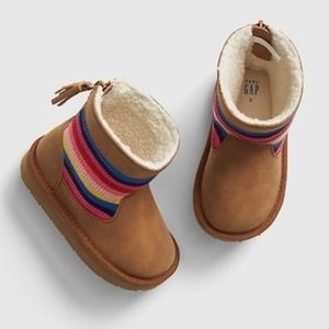 GAP Crazy Multi-Coloured Stripe Sherpa Boots